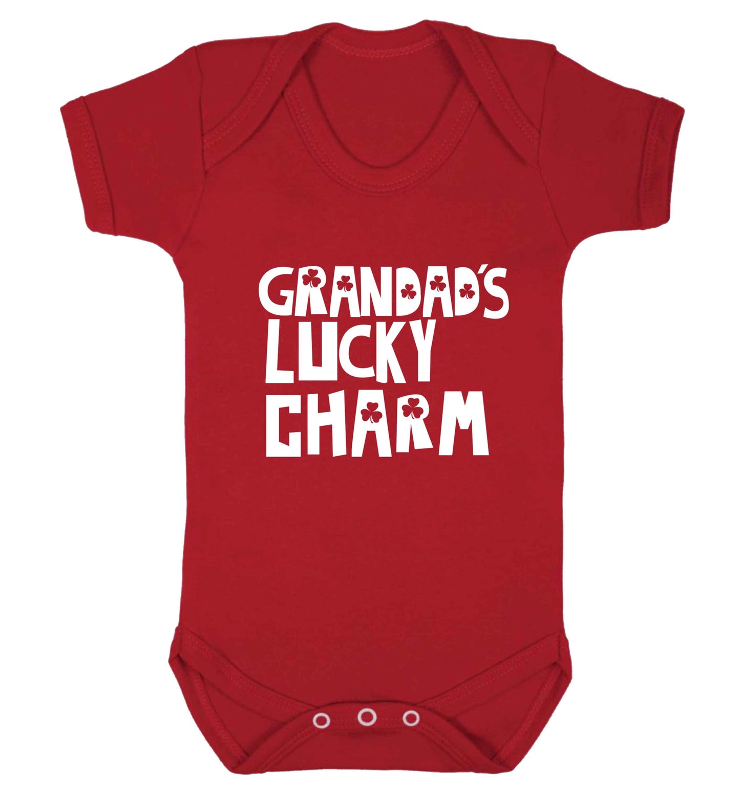 Grandad's lucky charm  baby vest red 18-24 months