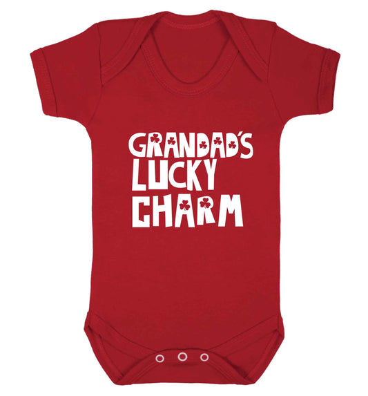 Grandad's lucky charm  baby vest red 18-24 months