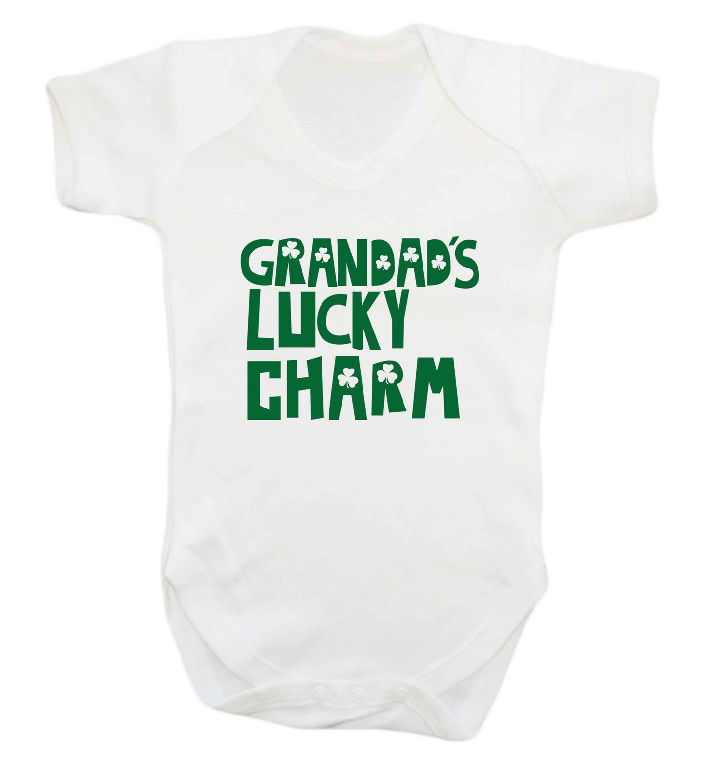 Grandad's lucky charm  baby vest white 18-24 months