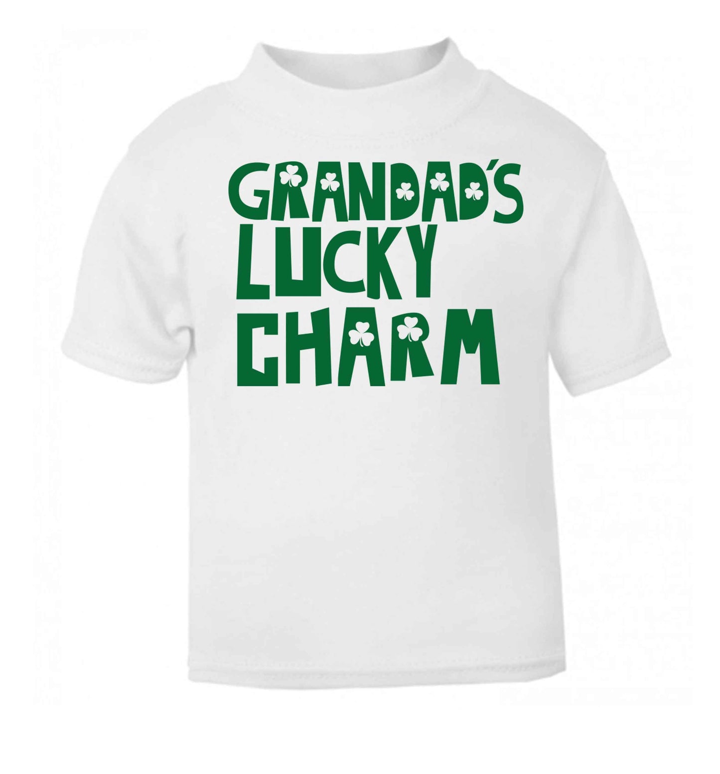Grandad's lucky charm  white baby toddler Tshirt 2 Years