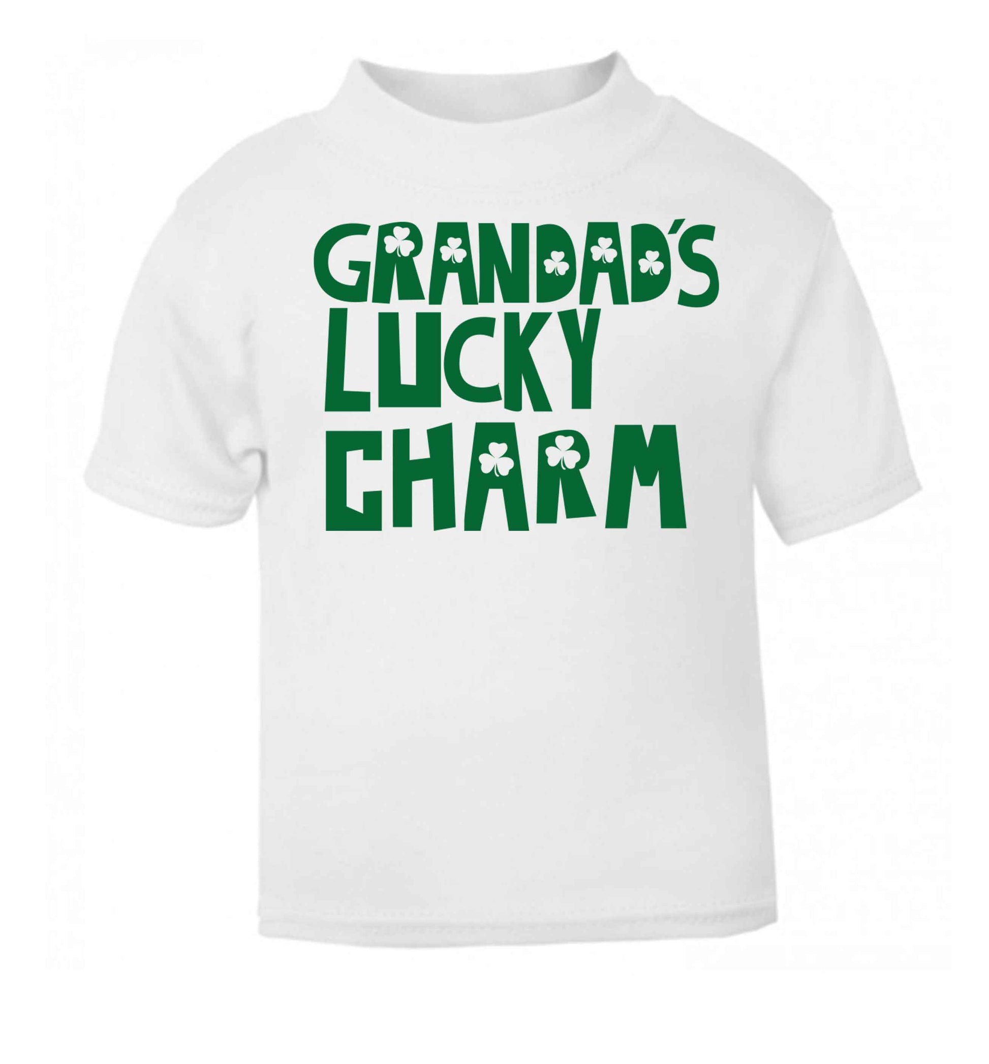 Grandad's lucky charm  white baby toddler Tshirt 2 Years