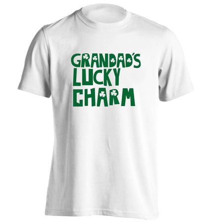 Grandad's lucky charm  adults unisex white Tshirt 2XL