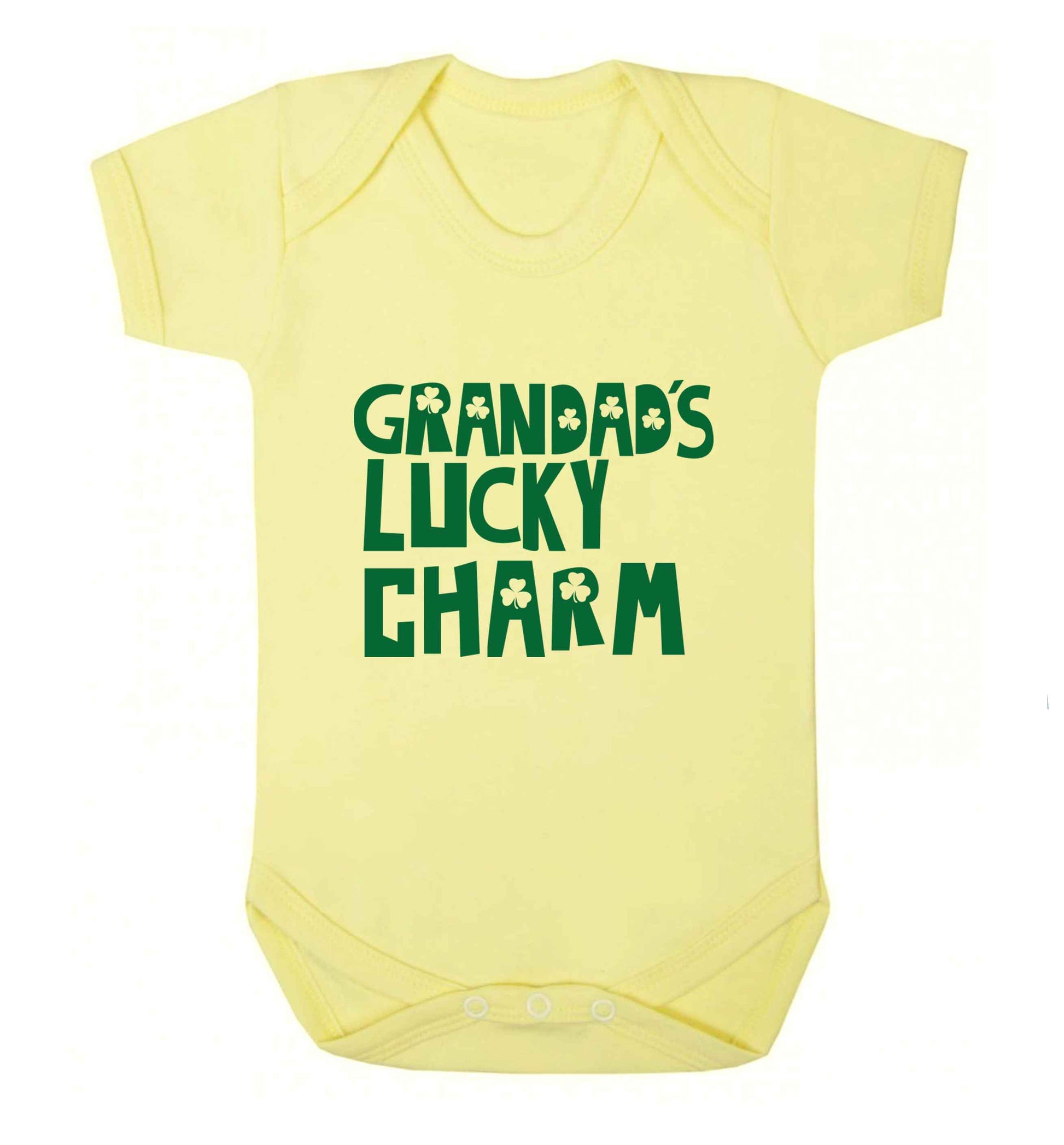 Grandad's lucky charm  baby vest pale yellow 18-24 months