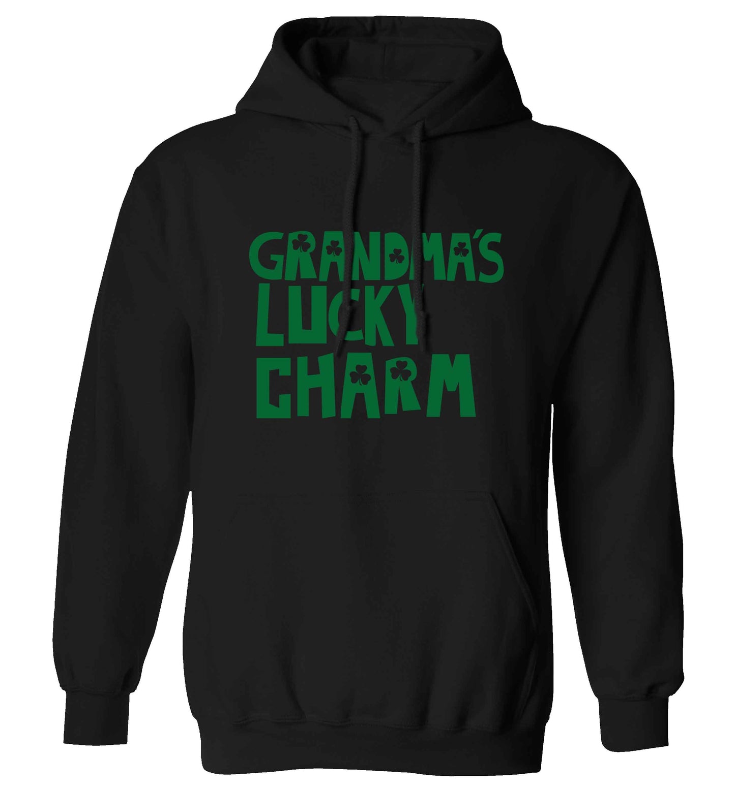 Grandma's lucky charm adults unisex black hoodie 2XL