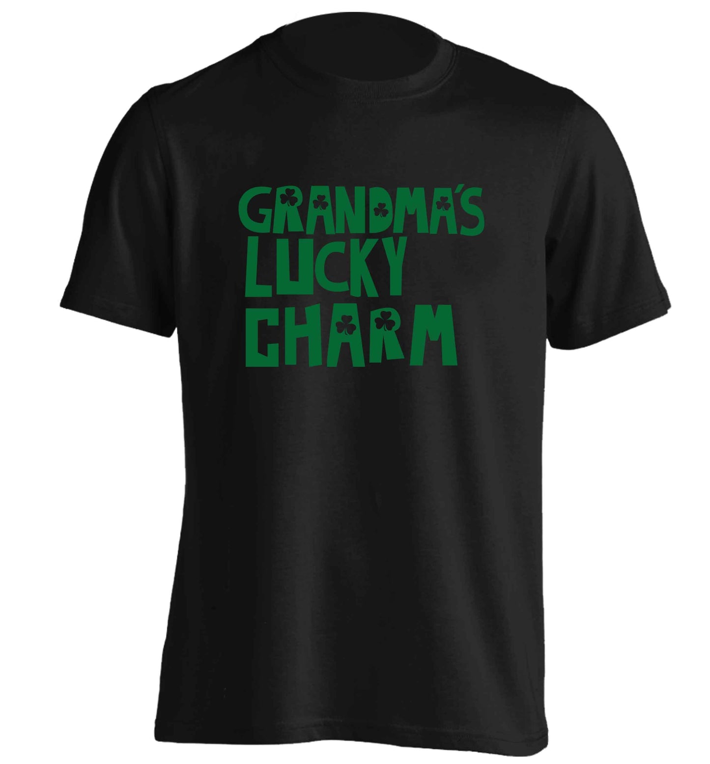Grandma's lucky charm adults unisex black Tshirt 2XL