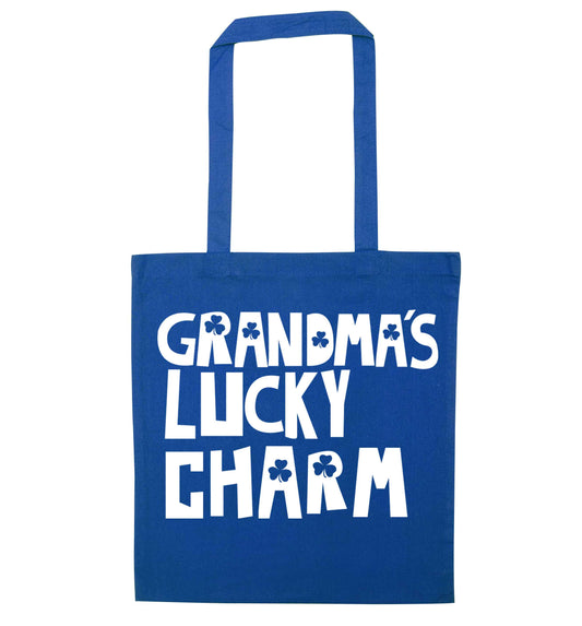Grandma's lucky charm blue tote bag