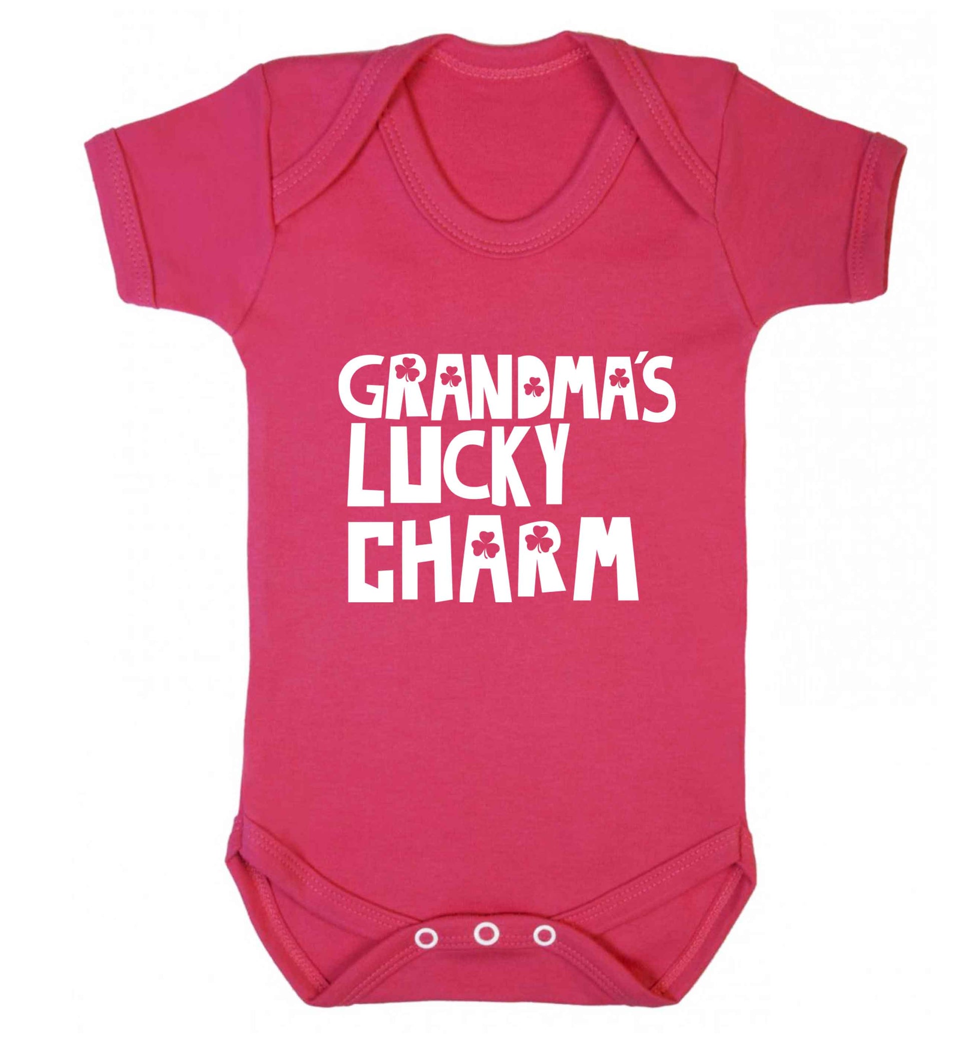 Grandma's lucky charm baby vest dark pink 18-24 months