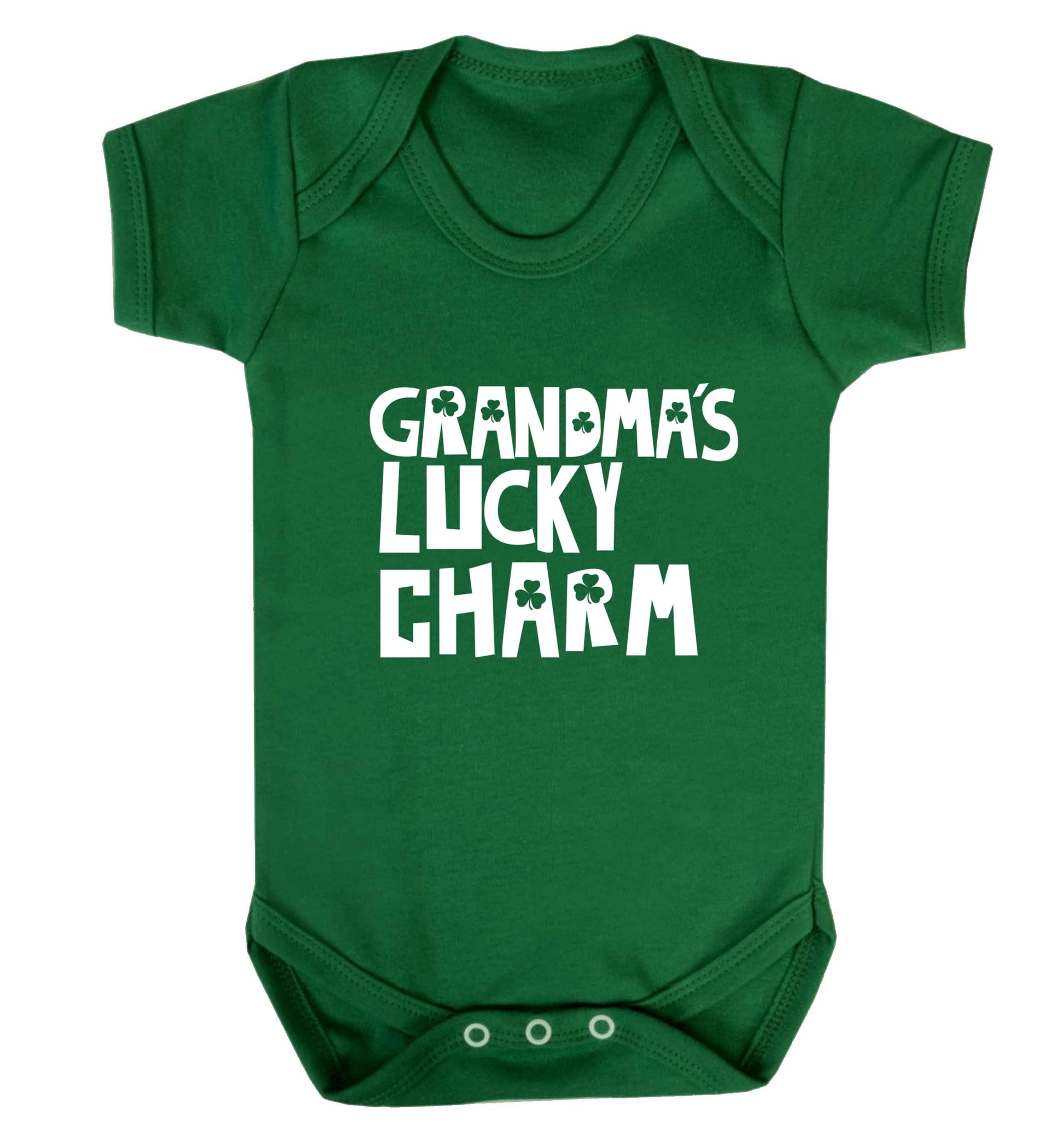Grandma's lucky charm baby vest green 18-24 months