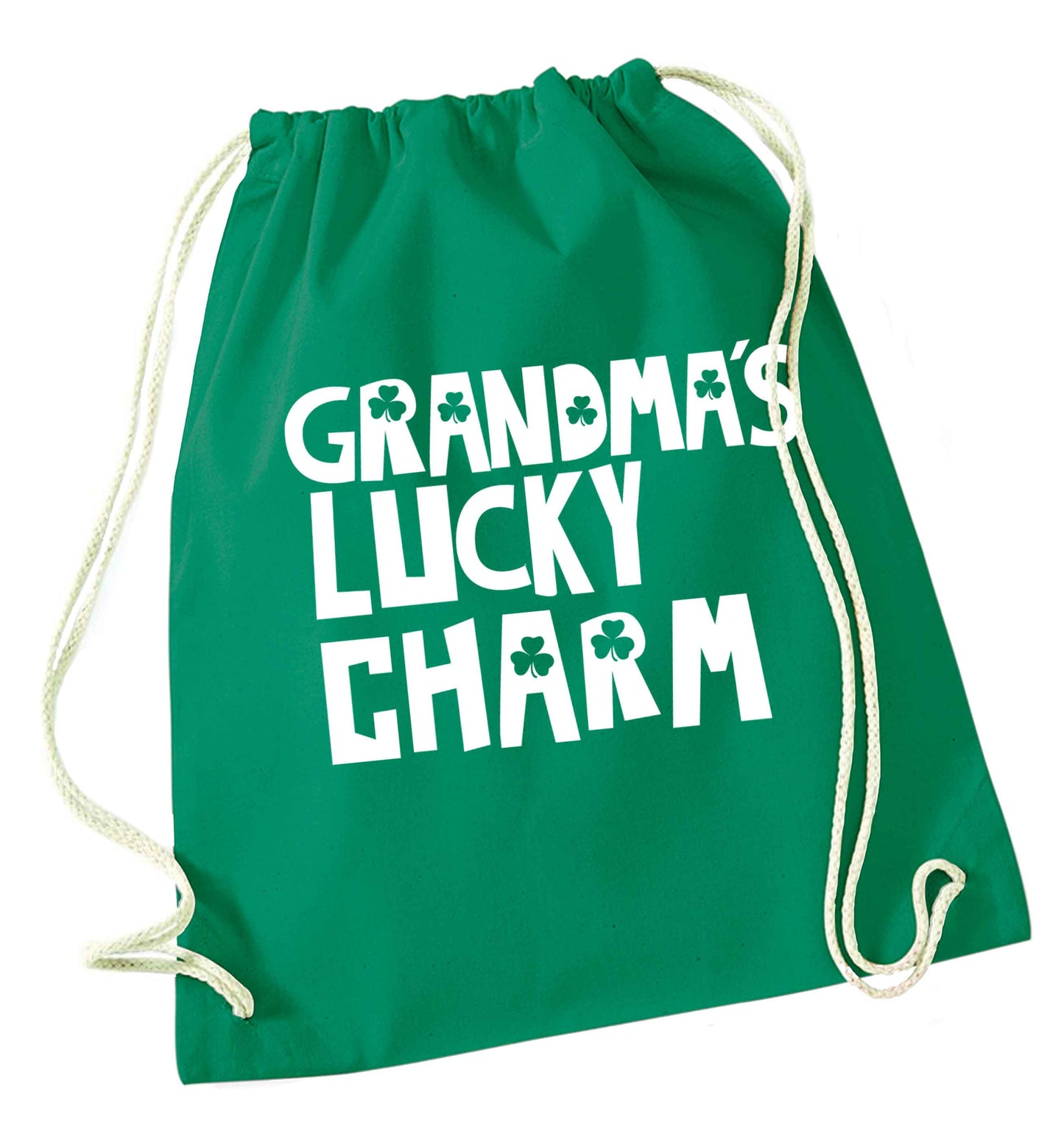 Grandma's lucky charm green drawstring bag