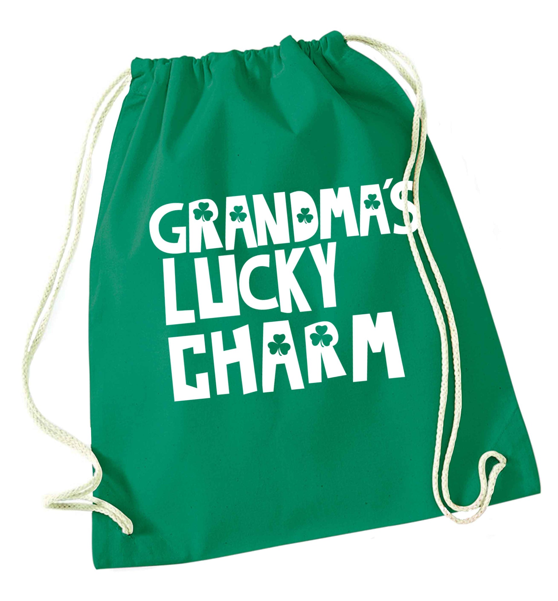 Grandma's lucky charm green drawstring bag