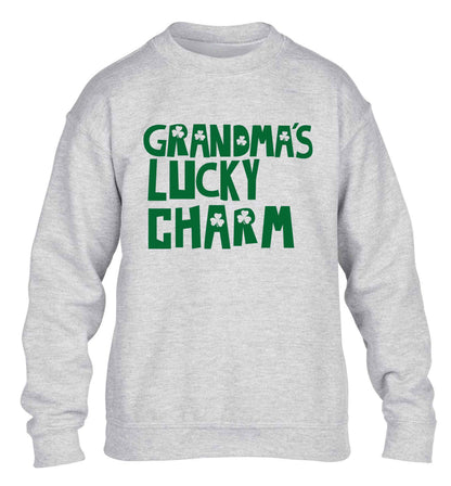 Grandma's lucky charm children's grey sweater 12-13 Years