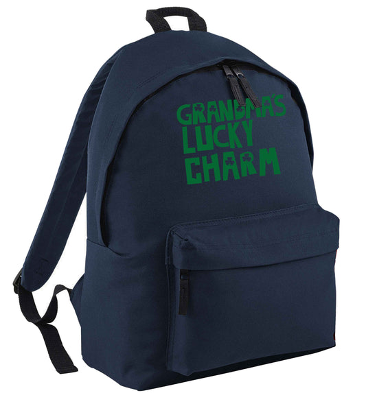 Grandma's lucky charm navy childrens backpack