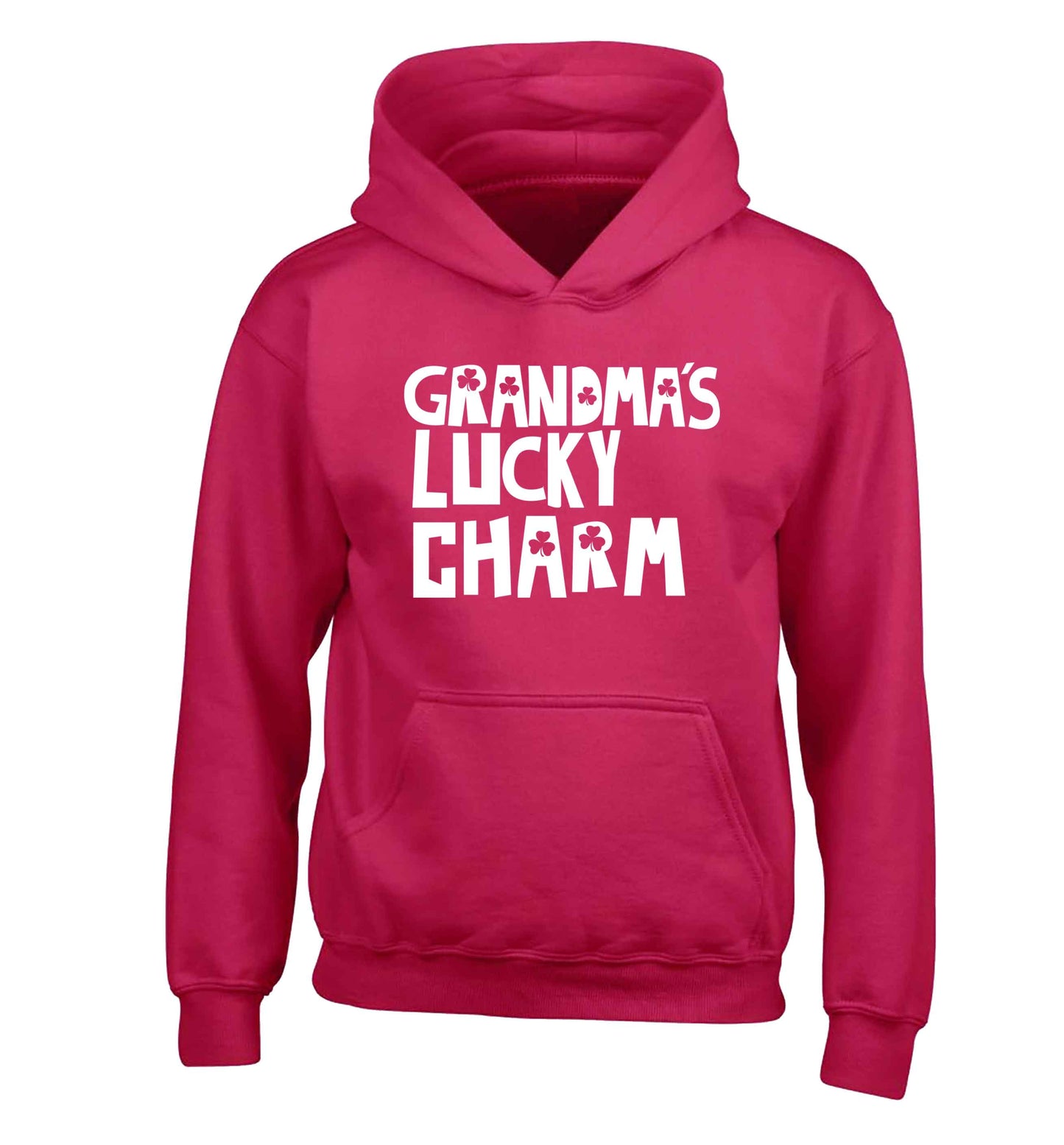 Grandma's lucky charm children's pink hoodie 12-13 Years