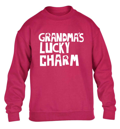 Grandma's lucky charm children's pink sweater 12-13 Years