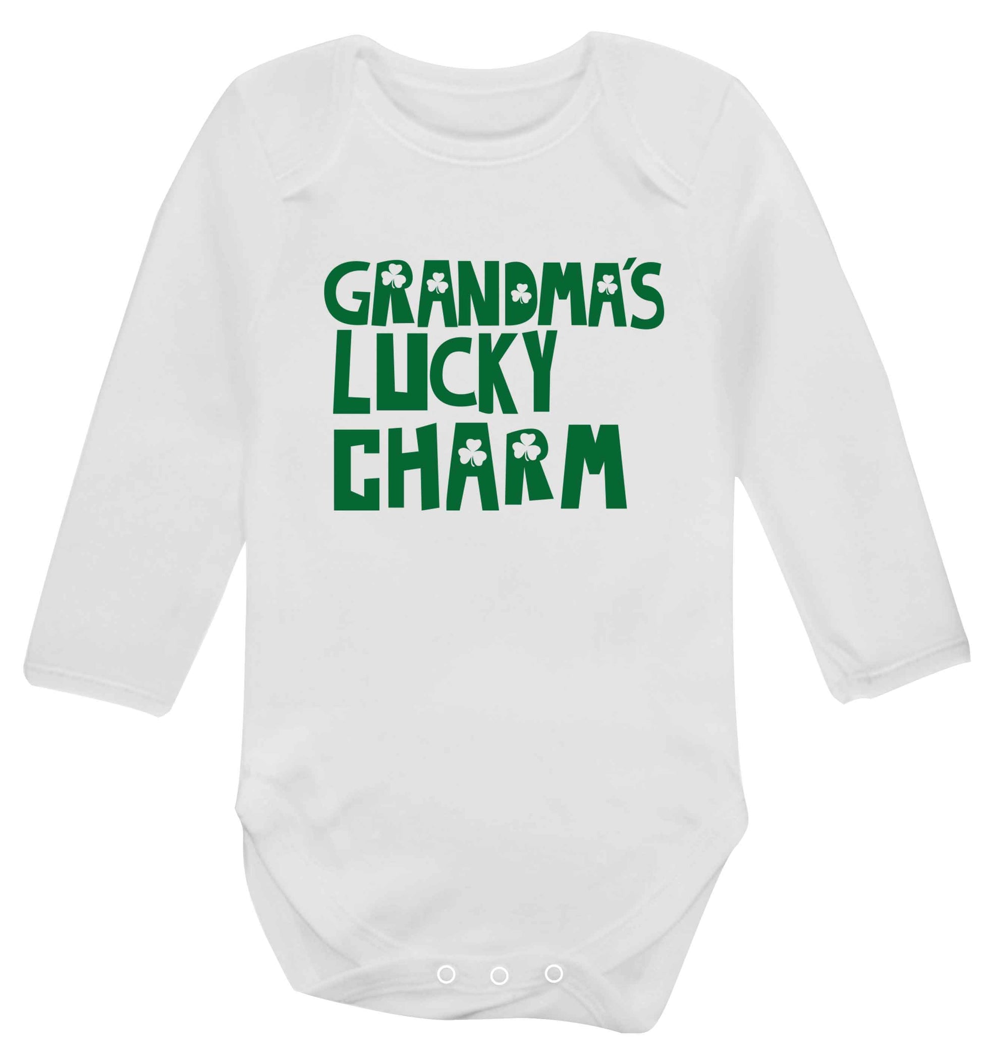 Grandma's lucky charm baby vest long sleeved white 6-12 months