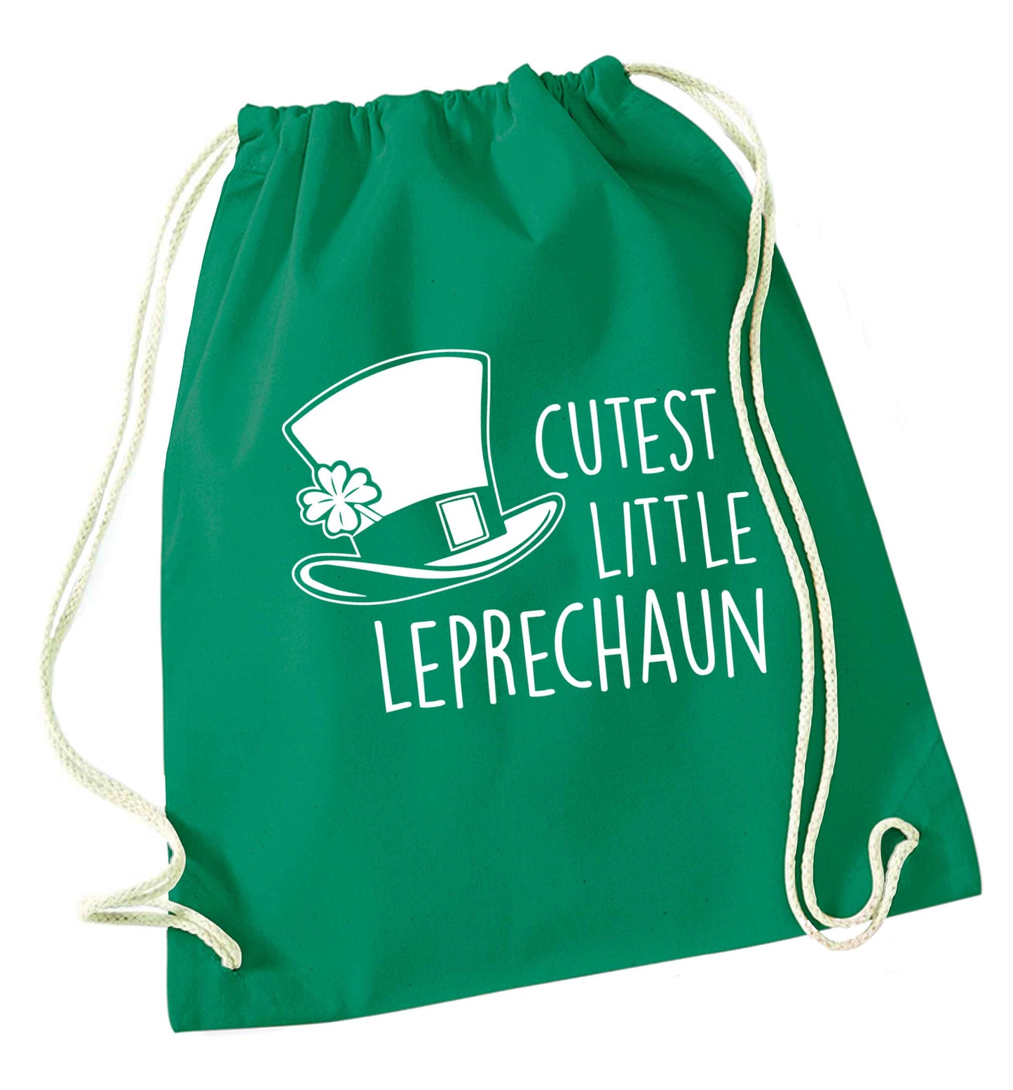 Cutest little leprechaun green drawstring bag