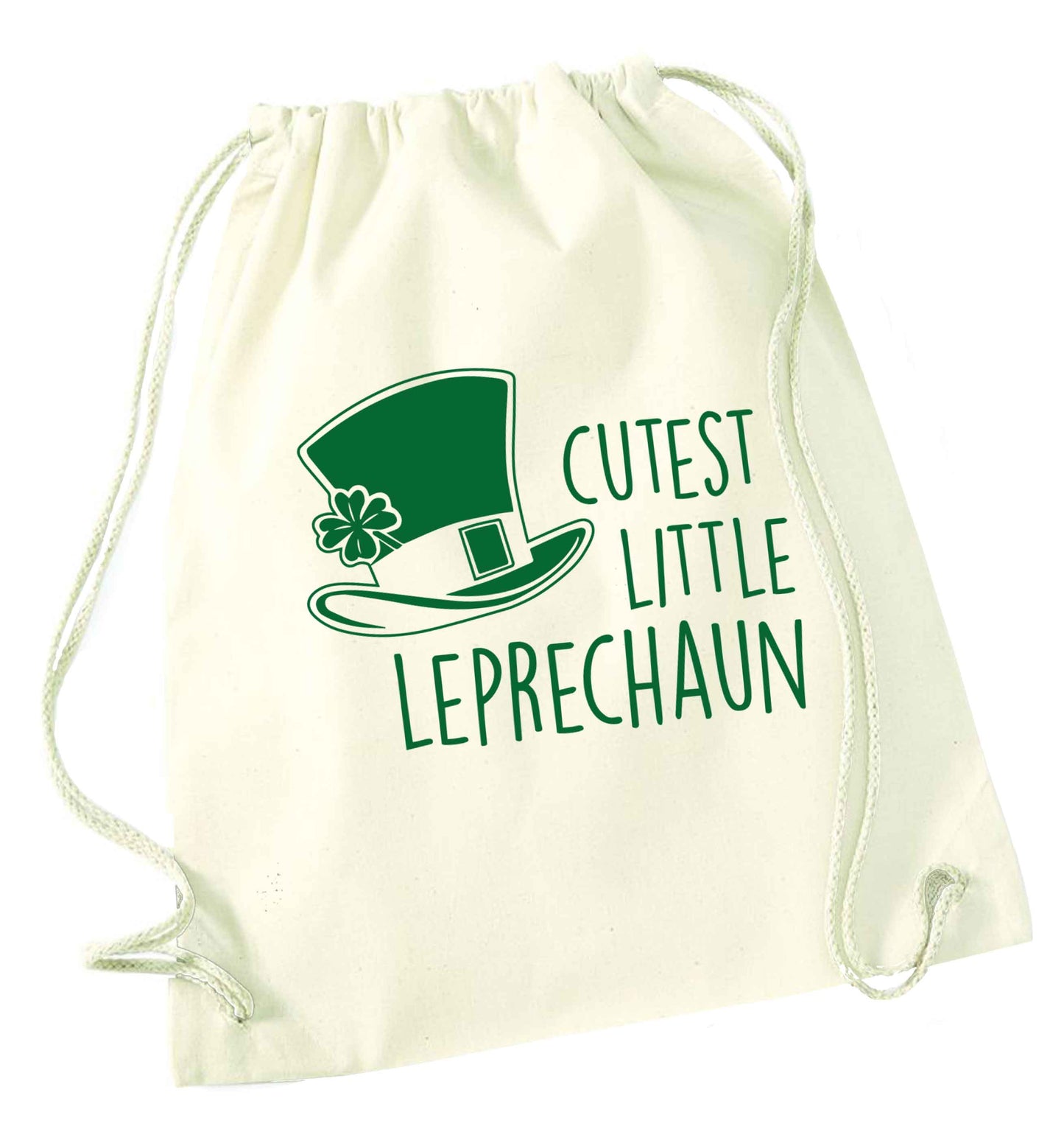 Cutest little leprechaun natural drawstring bag