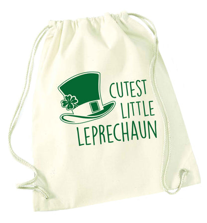Cutest little leprechaun natural drawstring bag