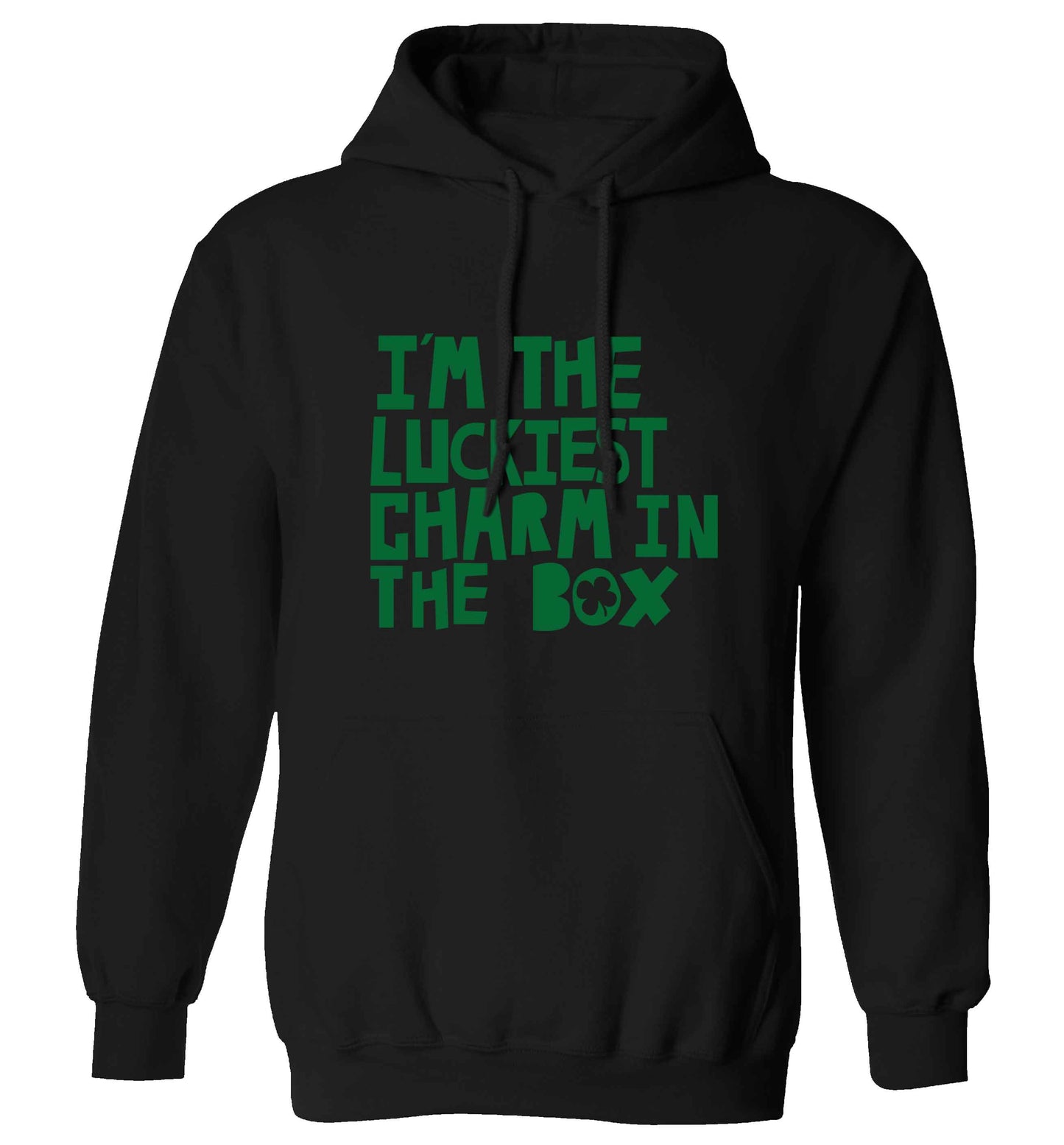 I'm the luckiest charm in the box adults unisex black hoodie 2XL