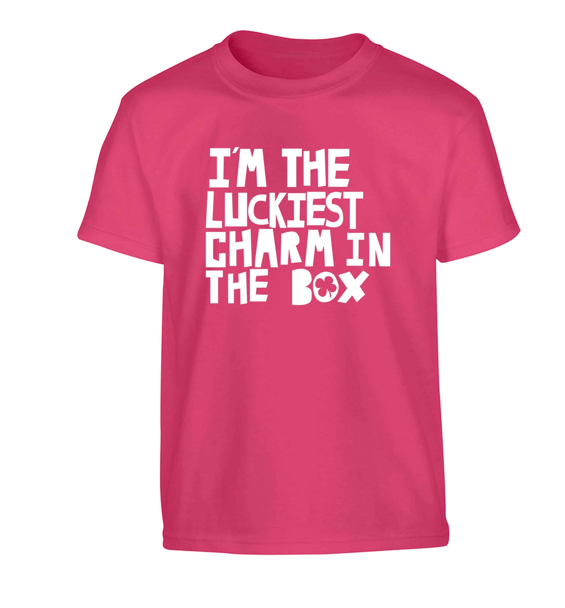 I'm the luckiest charm in the box Children's pink Tshirt 12-13 Years