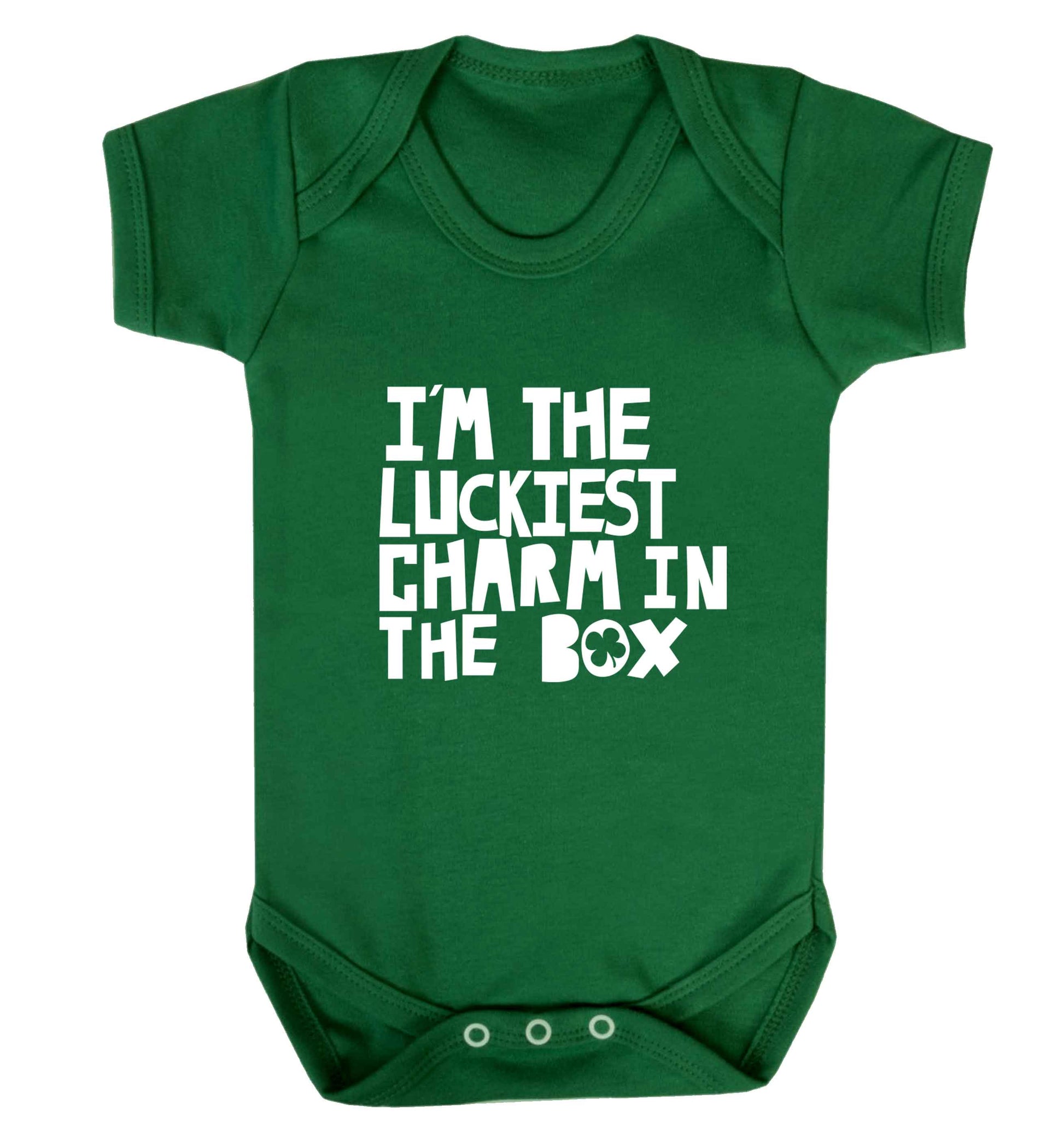 I'm the luckiest charm in the box baby vest green 18-24 months