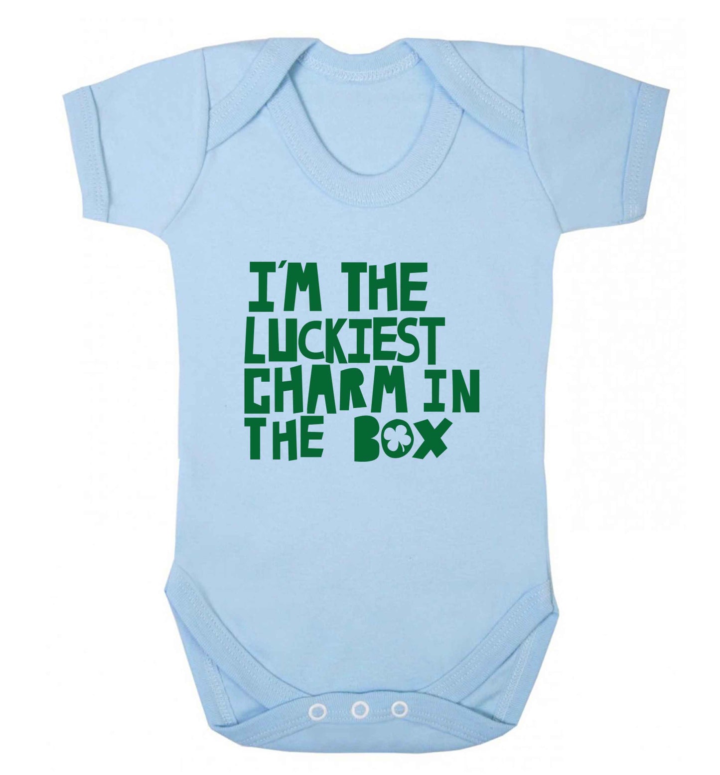 I'm the luckiest charm in the box baby vest pale blue 18-24 months