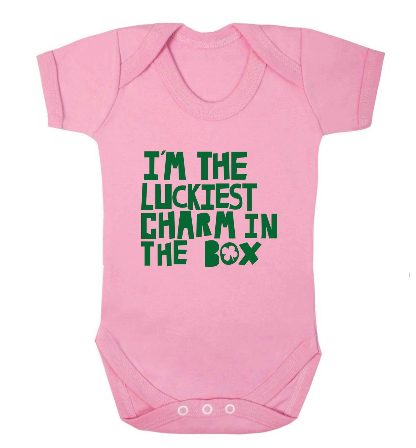 I'm the luckiest charm in the box baby vest pale pink 18-24 months
