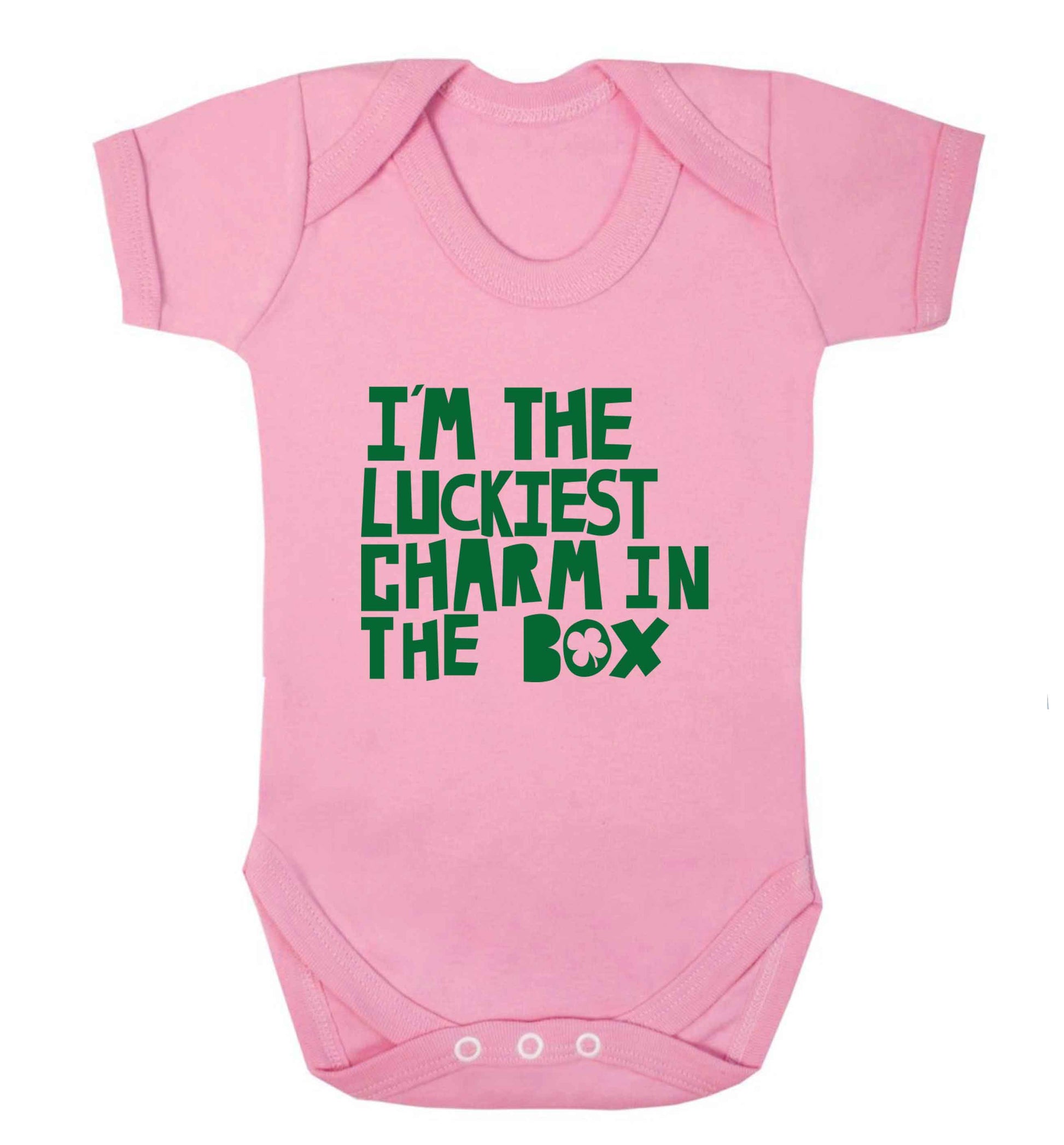 I'm the luckiest charm in the box baby vest pale pink 18-24 months