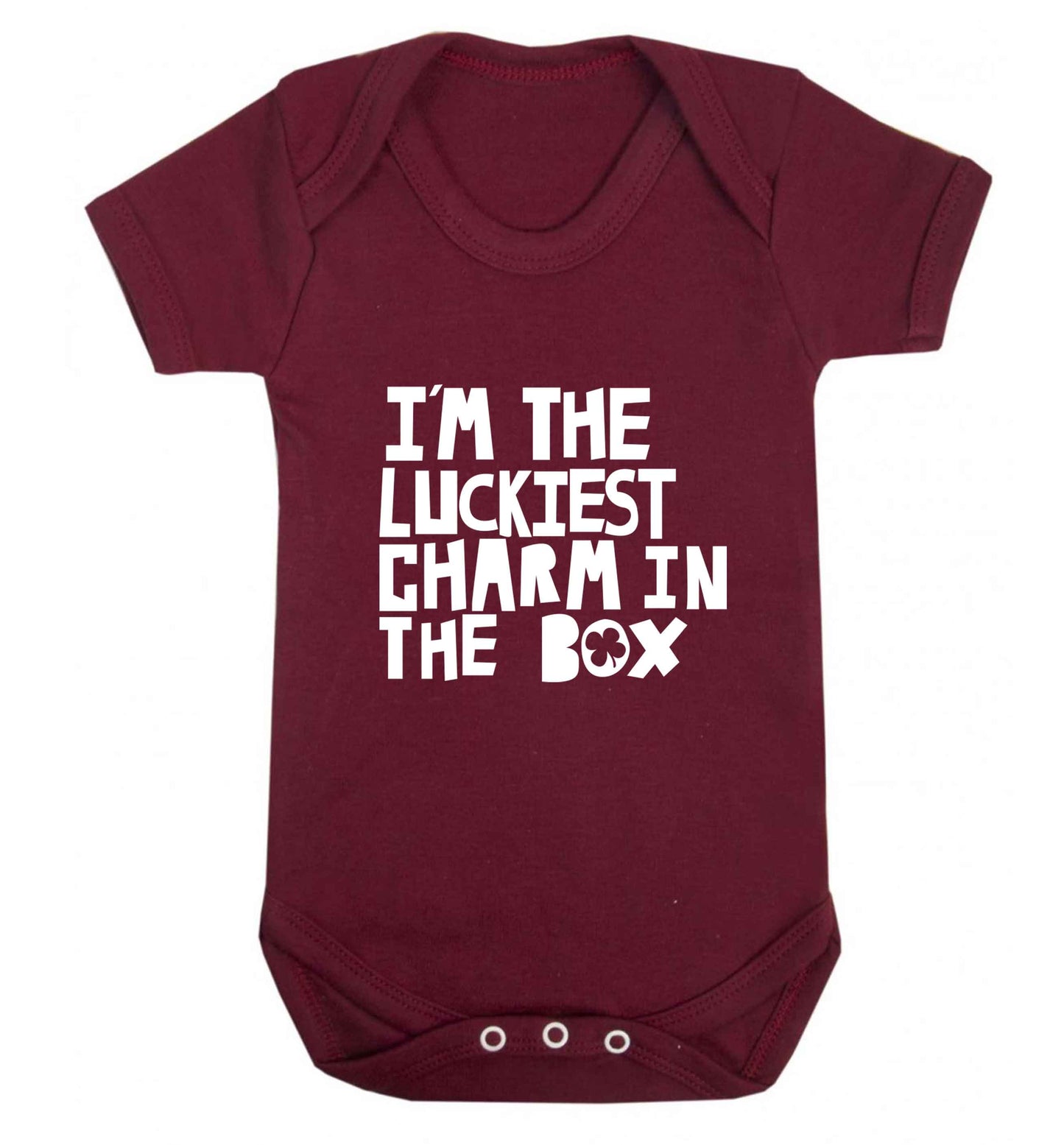 I'm the luckiest charm in the box baby vest maroon 18-24 months