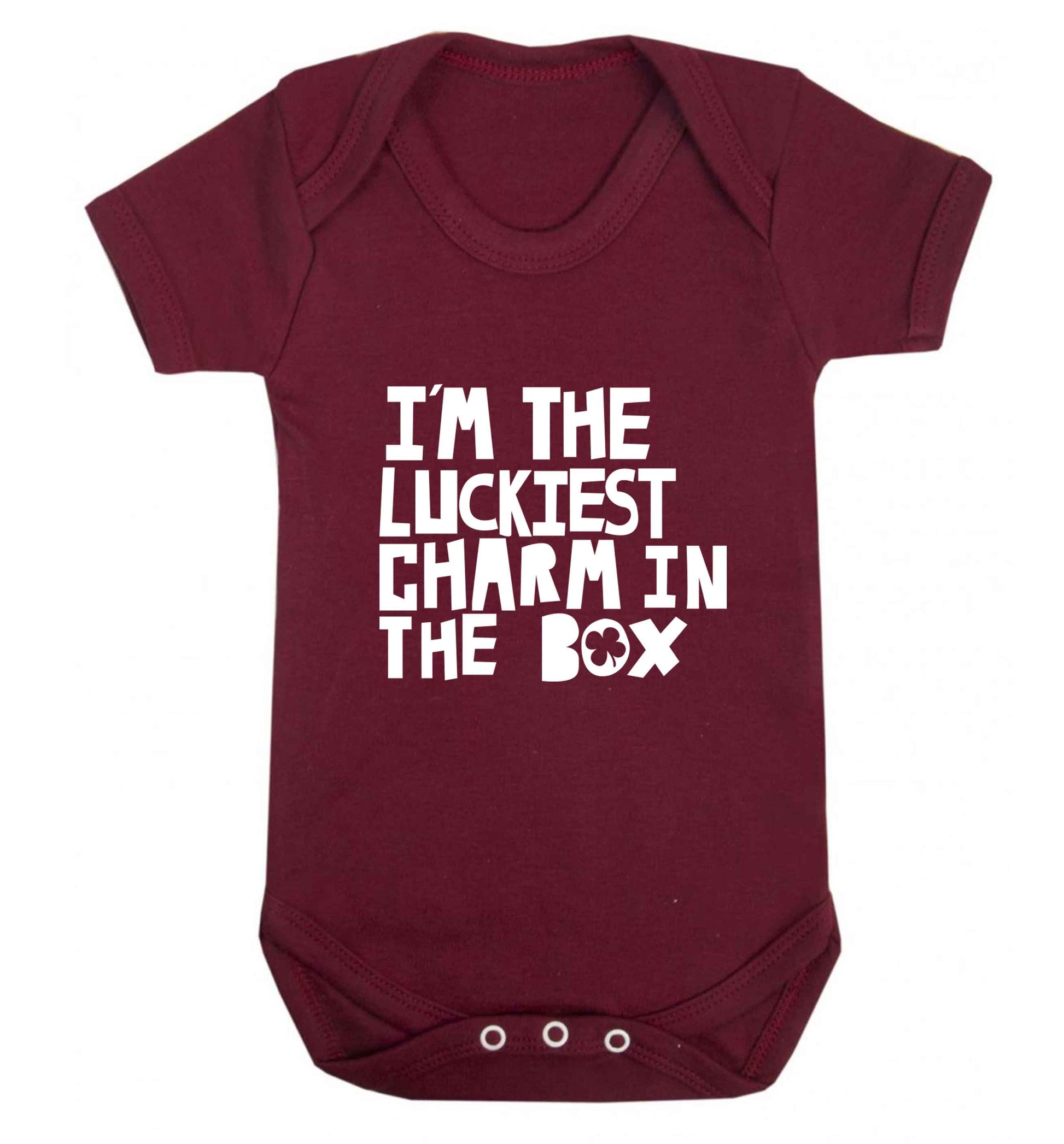 I'm the luckiest charm in the box baby vest maroon 18-24 months