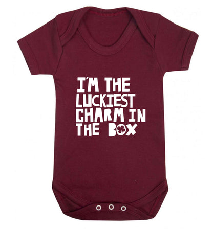 I'm the luckiest charm in the box baby vest maroon 18-24 months