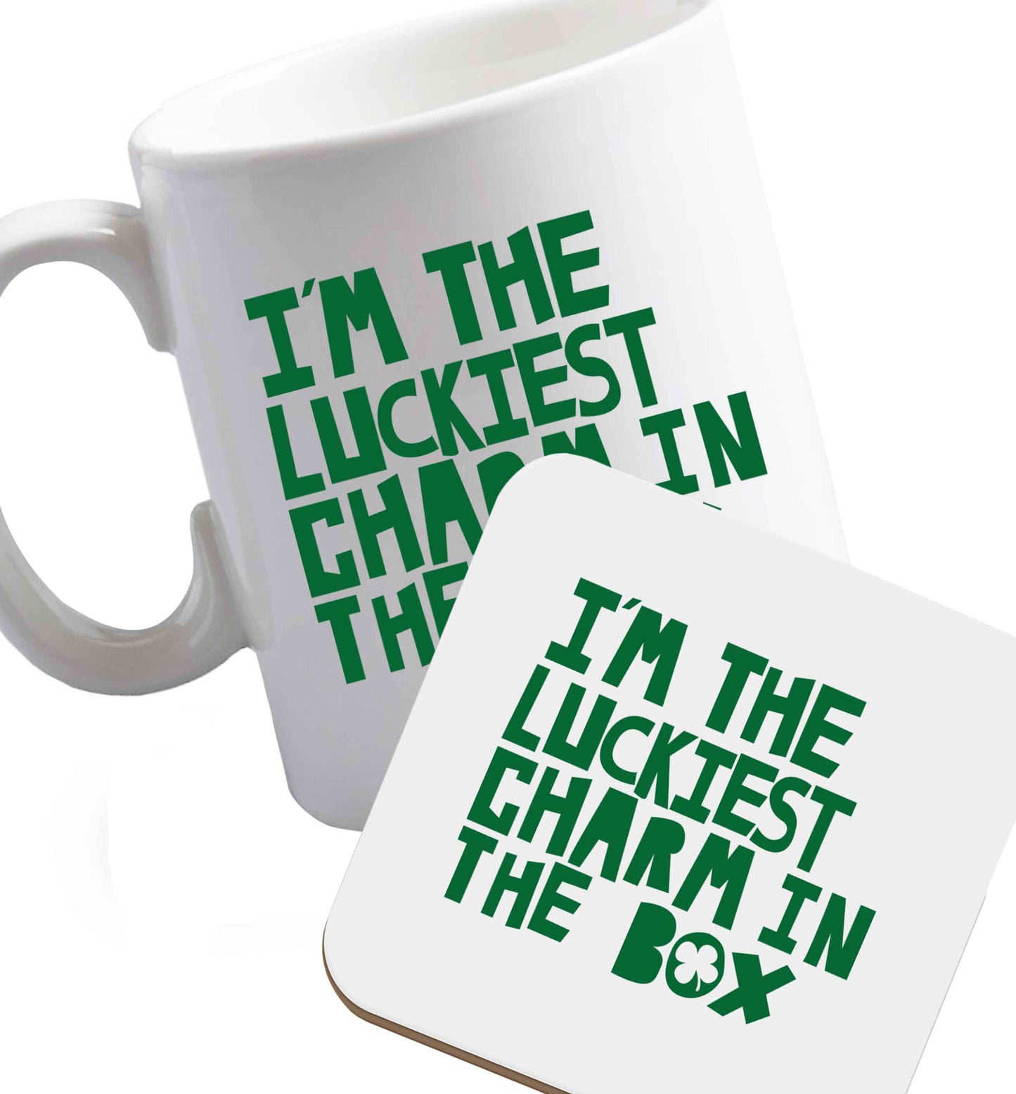 10 oz Favourite Type Pan Pancake ceramic mug and coaster set right handed
