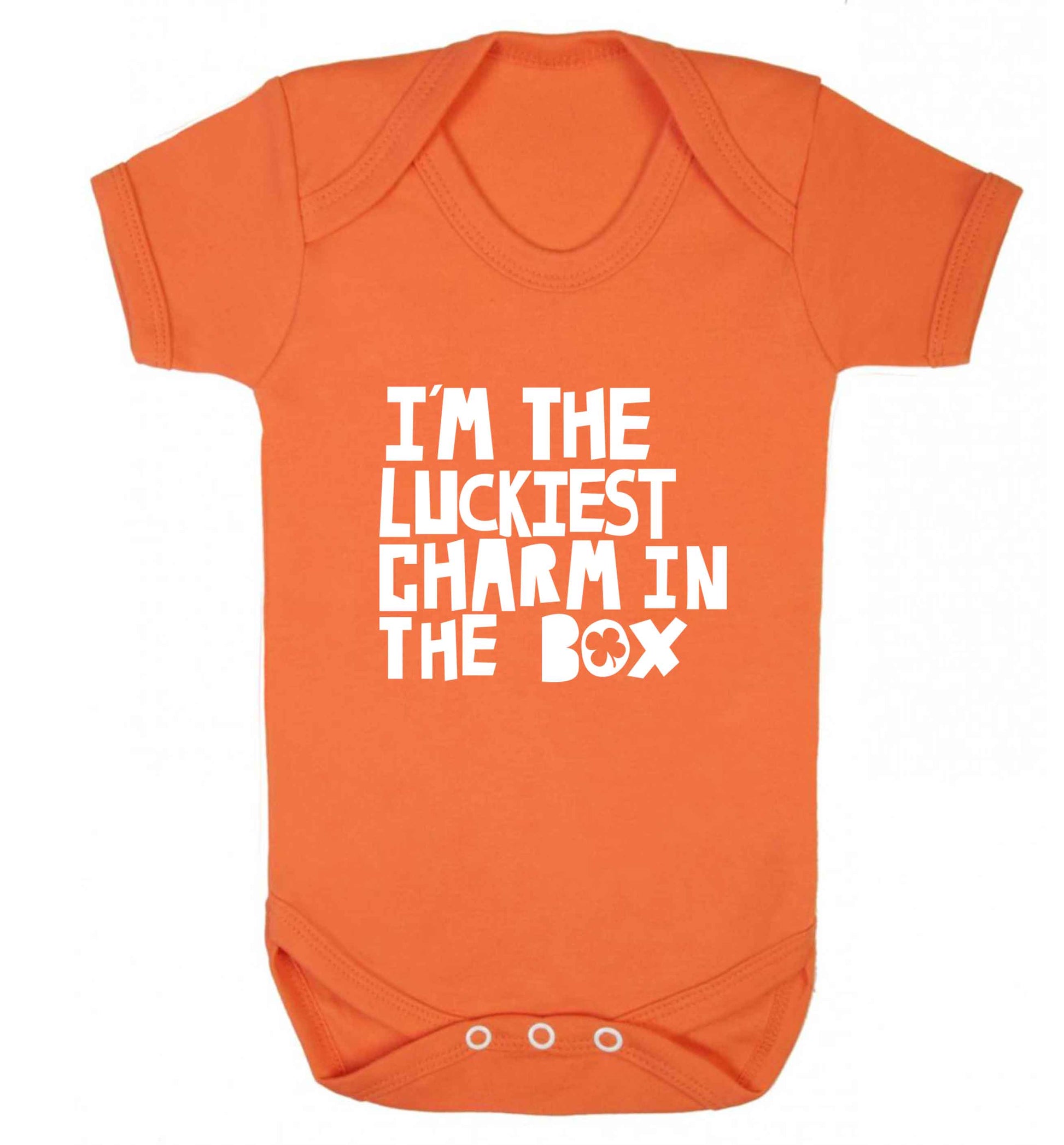 I'm the luckiest charm in the box baby vest orange 18-24 months