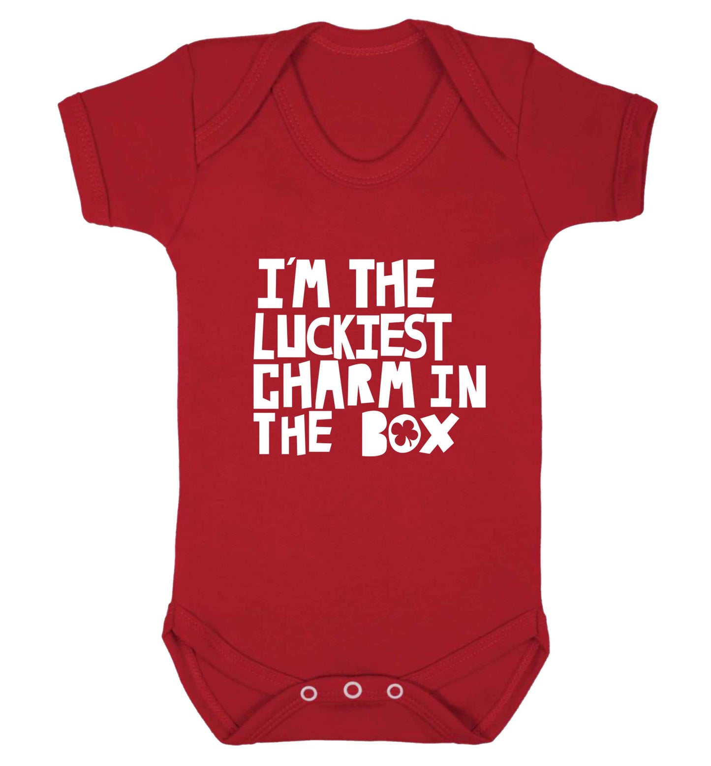 I'm the luckiest charm in the box baby vest red 18-24 months