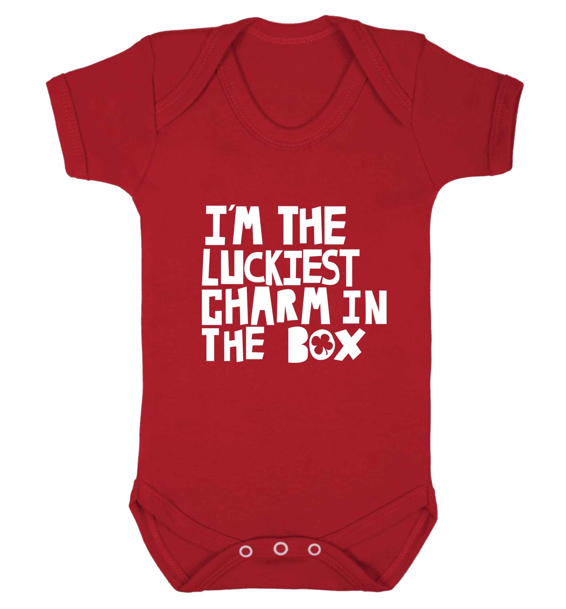 I'm the luckiest charm in the box baby vest red 18-24 months