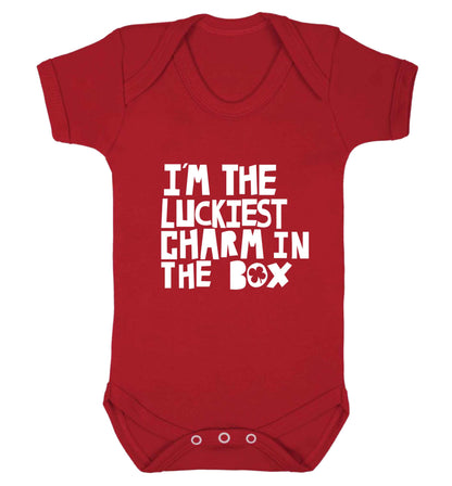 I'm the luckiest charm in the box baby vest red 18-24 months