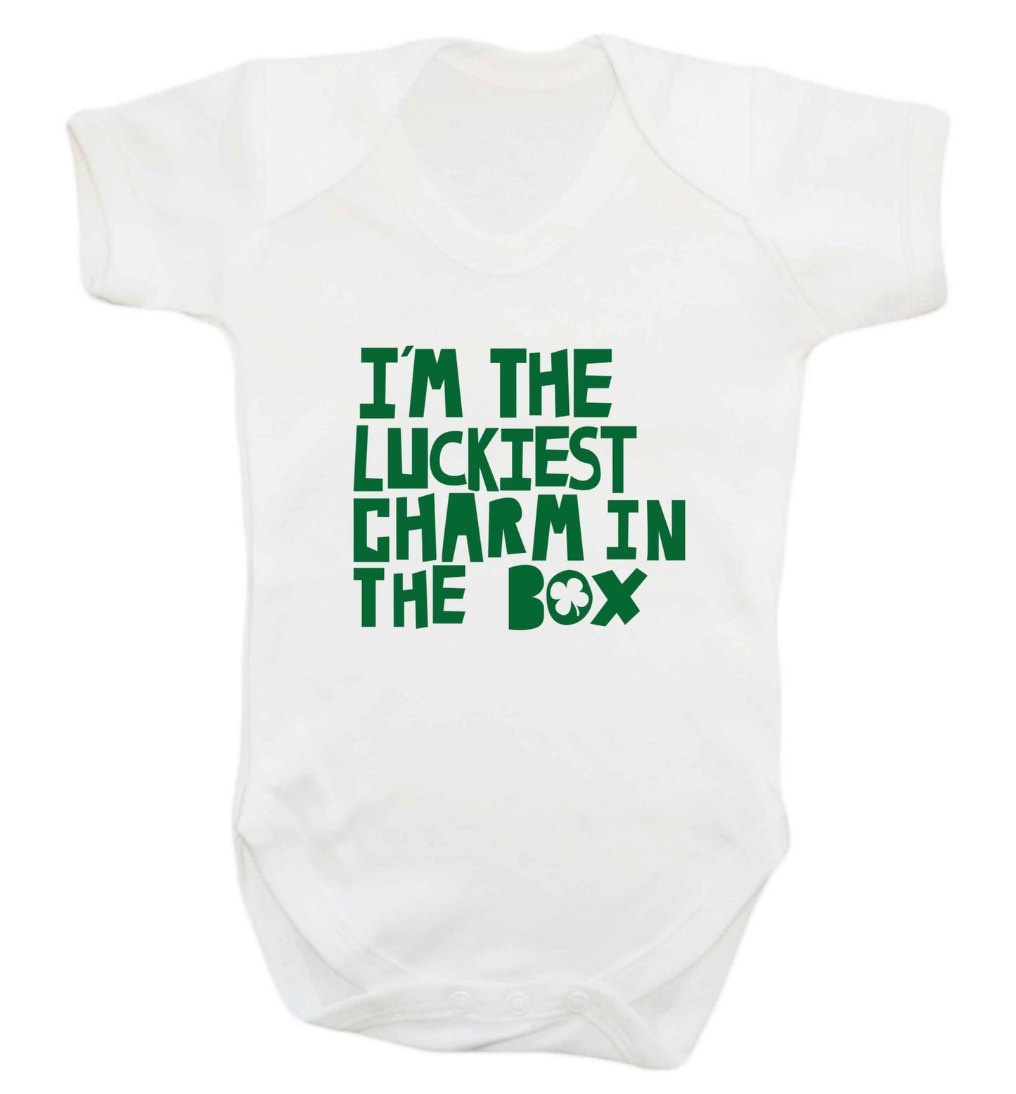 I'm the luckiest charm in the box baby vest white 18-24 months