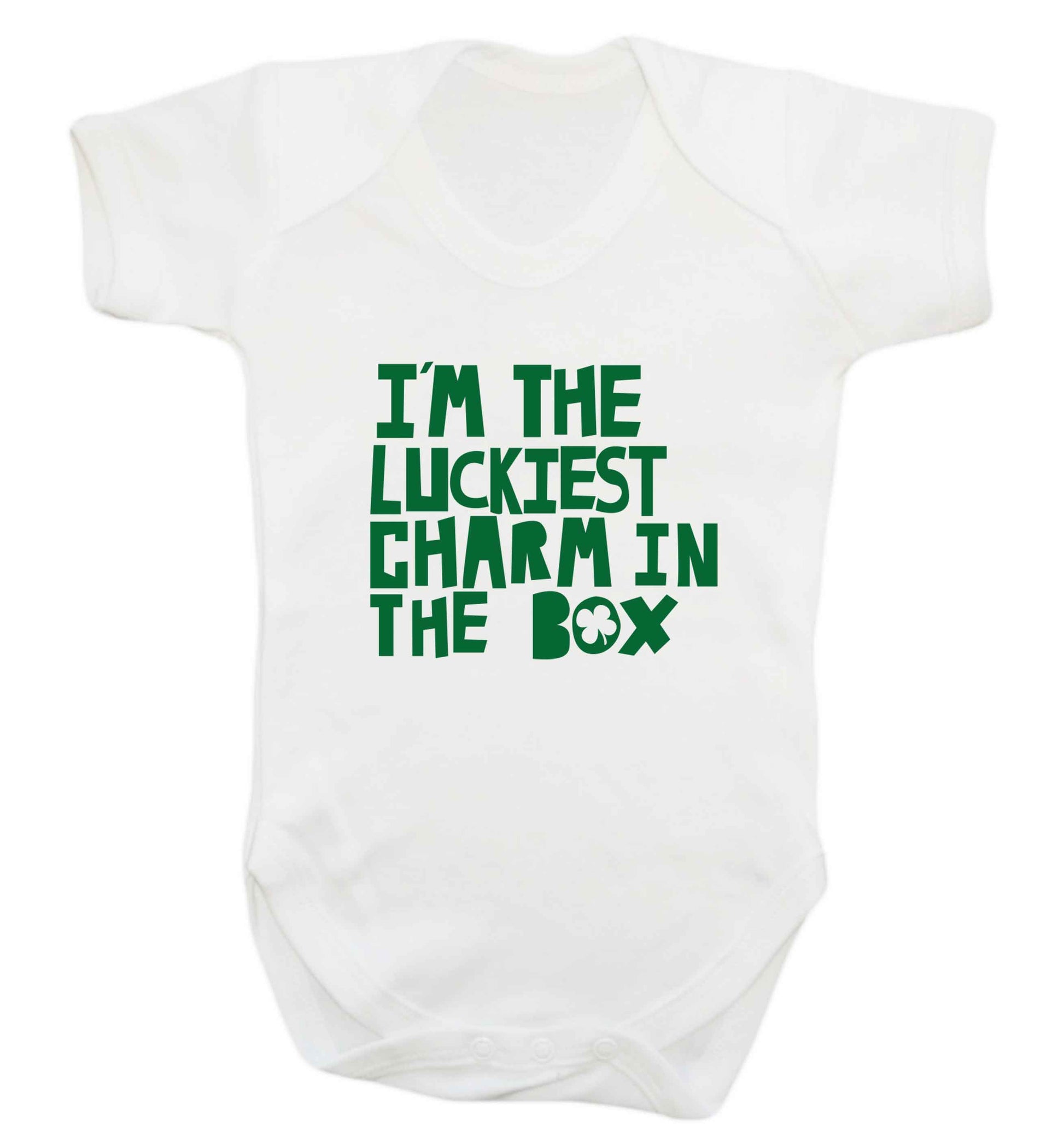 I'm the luckiest charm in the box baby vest white 18-24 months