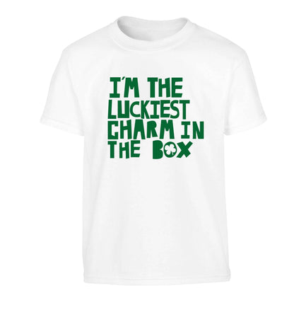 I'm the luckiest charm in the box Children's white Tshirt 12-13 Years