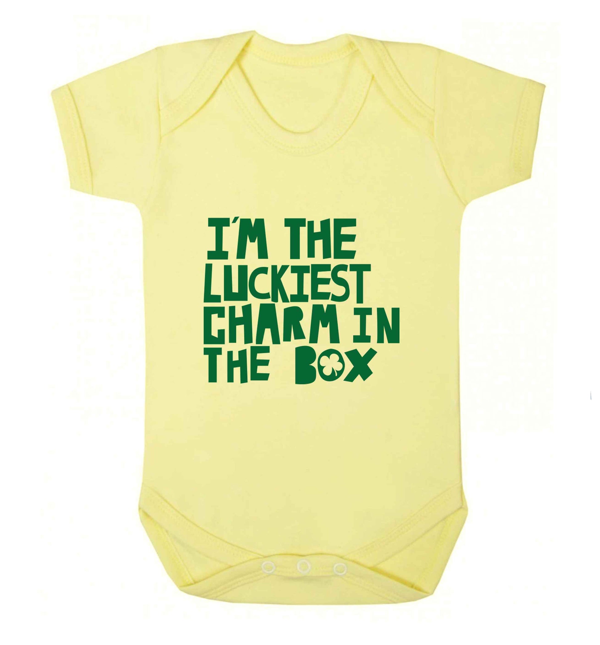 I'm the luckiest charm in the box baby vest pale yellow 18-24 months