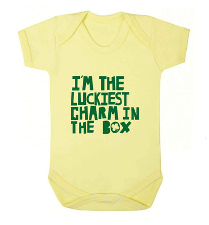 I'm the luckiest charm in the box baby vest pale yellow 18-24 months