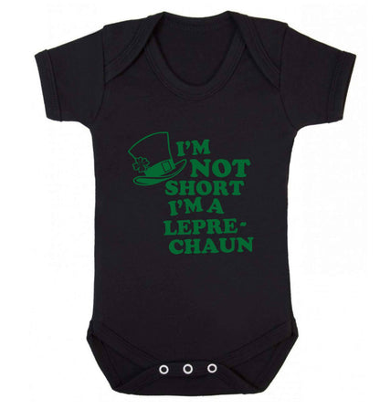 I'm not short I'm a leprechaun baby vest black 18-24 months