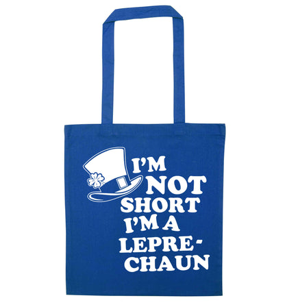 I'm not short I'm a leprechaun blue tote bag