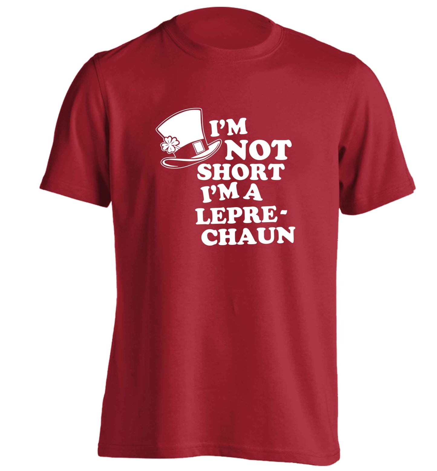 I'm not short I'm a leprechaun adults unisex red Tshirt 2XL