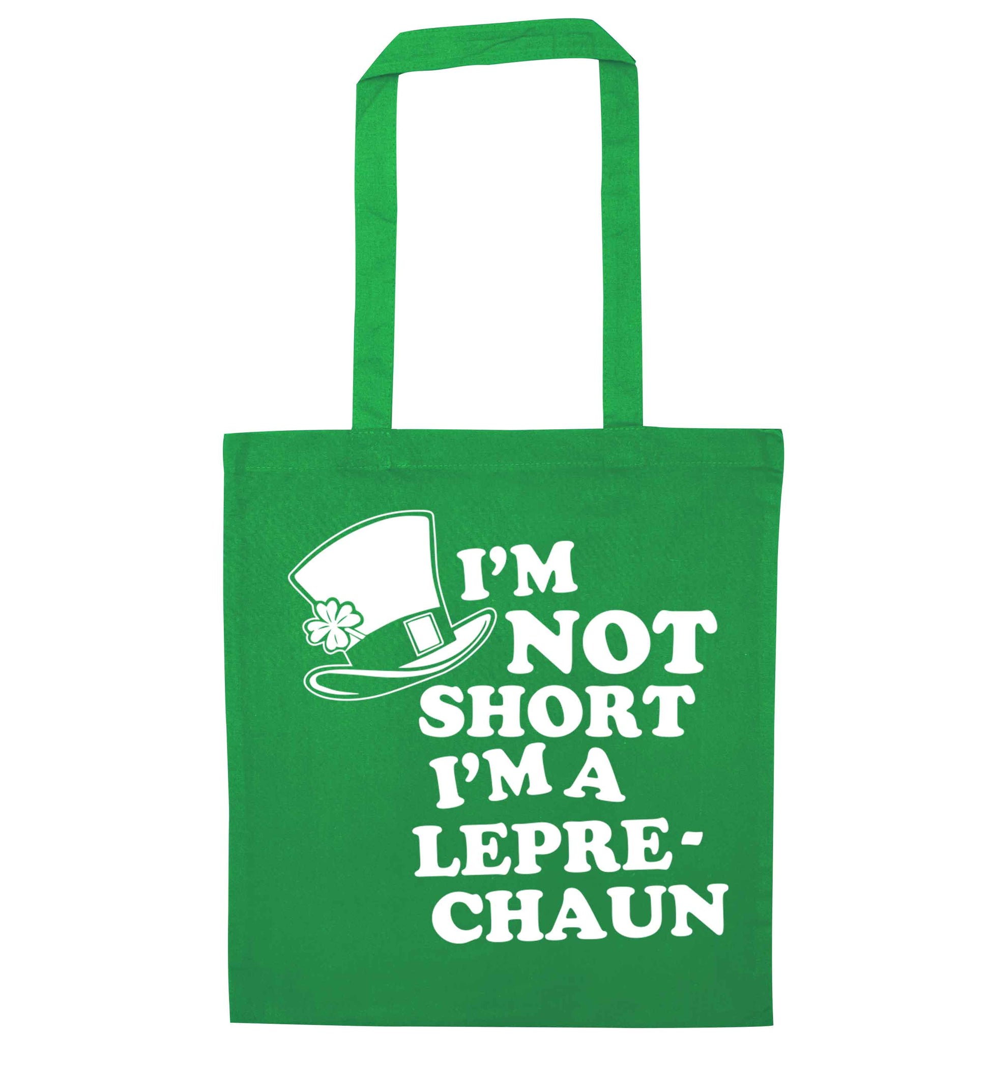 I'm not short I'm a leprechaun green tote bag