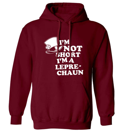 I'm not short I'm a leprechaun adults unisex maroon hoodie 2XL