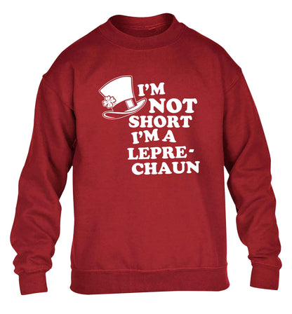 I'm not short I'm a leprechaun children's grey sweater 12-13 Years