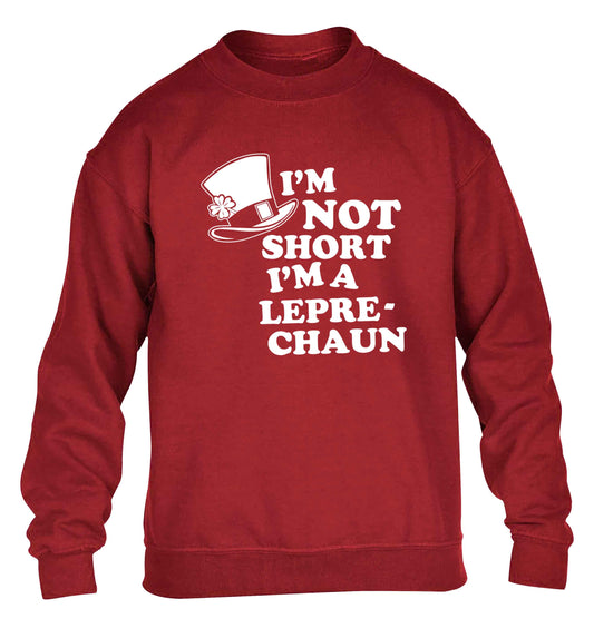 I'm not short I'm a leprechaun children's grey sweater 12-13 Years