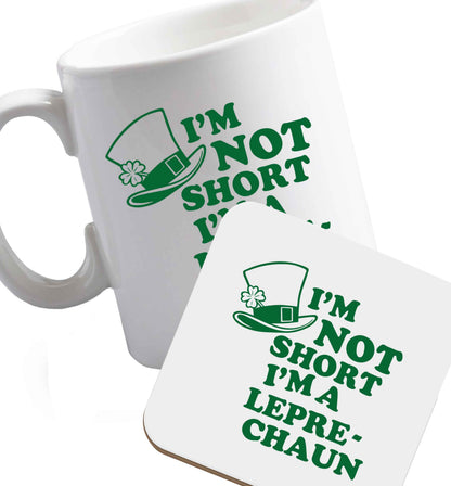 10 oz Favourite Type Pan Pancake ceramic mug and coaster set right handed