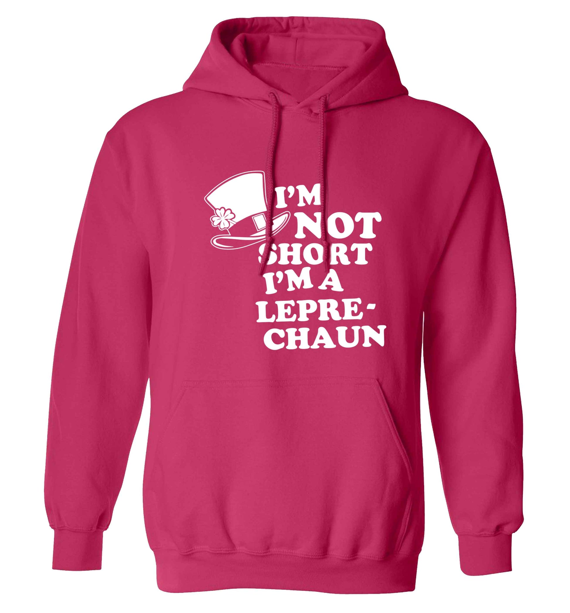 I'm not short I'm a leprechaun adults unisex pink hoodie 2XL